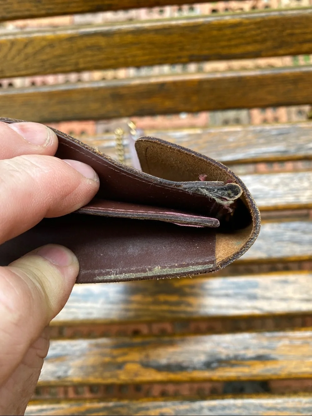 Vintage Leather Chain Wallet USA made
